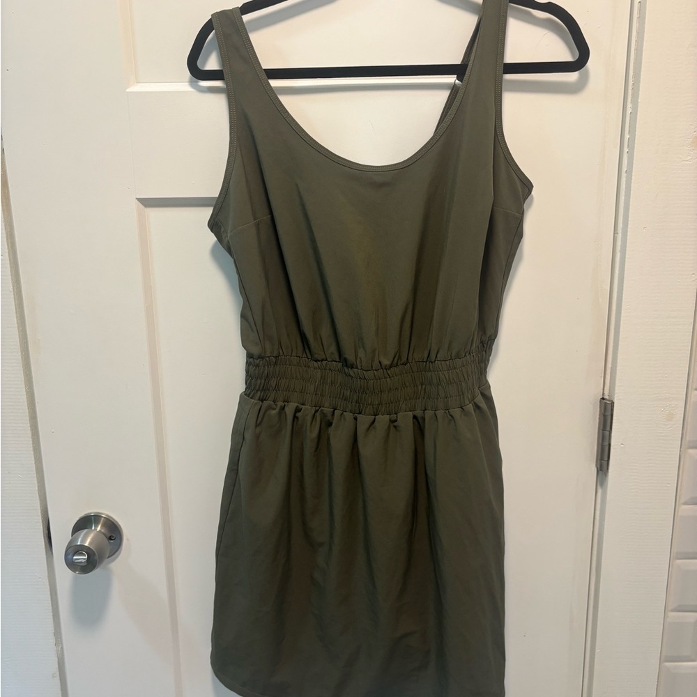 Abercrombie Olive Green Sleeveless Workout Dress with Shorts MT